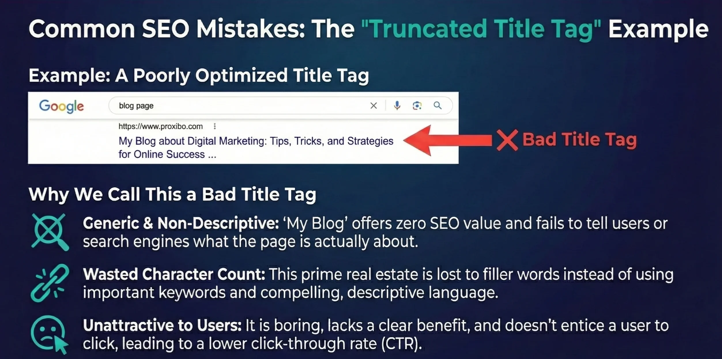 Example of a poorly optimized truncated title.