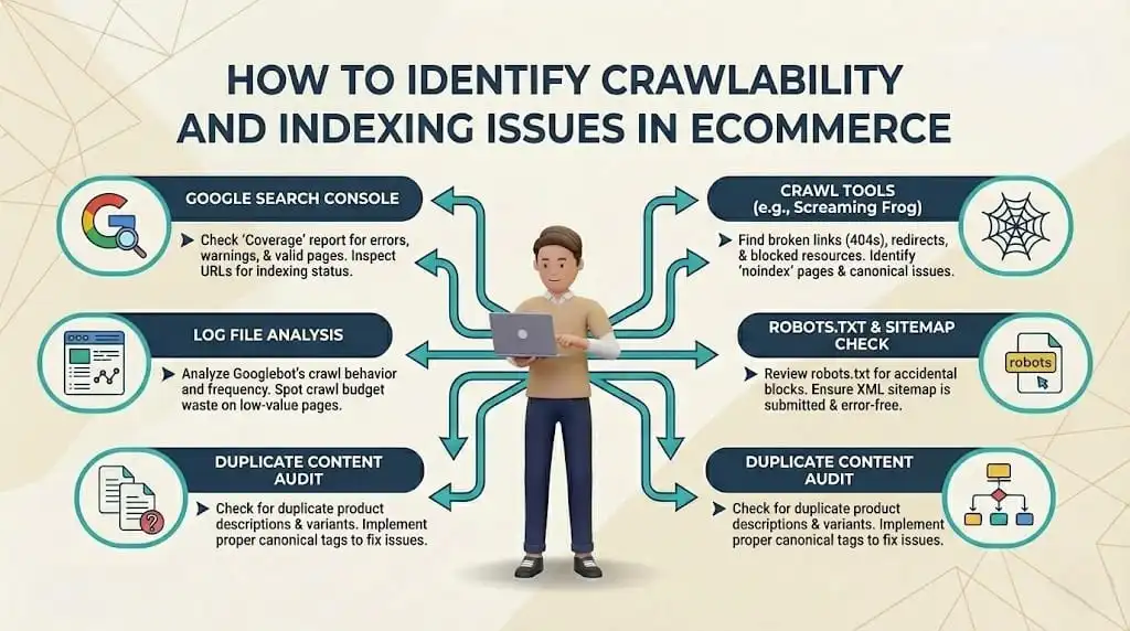 how to find crawling and indexing issues in a website