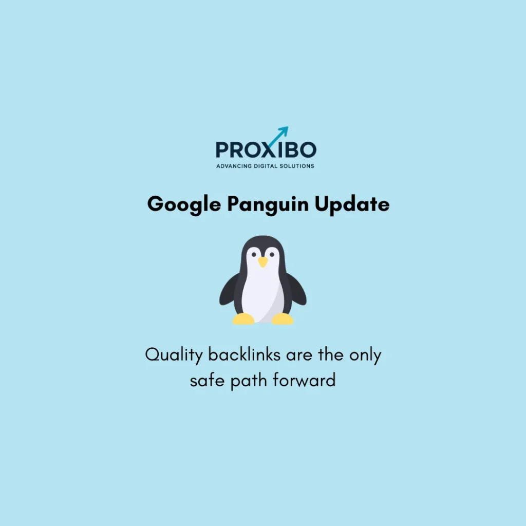 Penguin Update illustration showing impact of spam backlinks, unnatural link building, and Google ranking penalties on websites
