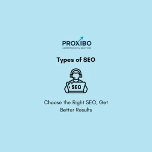 Types of SEO infographic showing on-page, off-page, technical, and local SEO explained for better rankings and website growth
