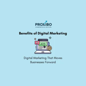 Benefits of digital marketing infographic showing SEO, social media marketing, PPC, email marketing, lead generation, and business growth strategies