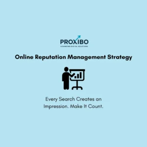 Online reputation management strategy showing review monitoring, brand tracking, customer feedback analysis, and reputation improvement across search engines and social media platforms.